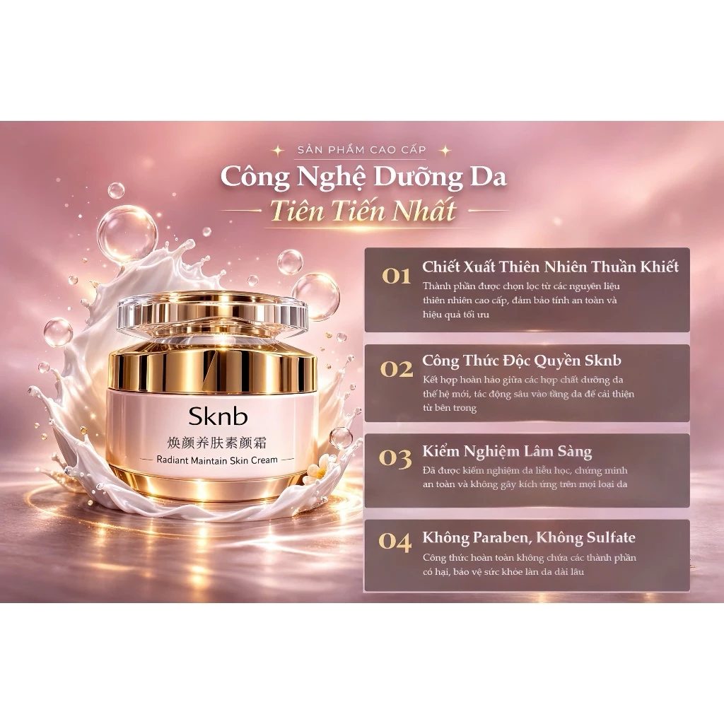 KNB Radiant Skin Care Cream, kem dưỡng ẩm SKNB, kem dưỡng da mặt, kem dưỡng cấp ẩm, kem dưỡng sáng da, kem dưỡng chống lão hóa