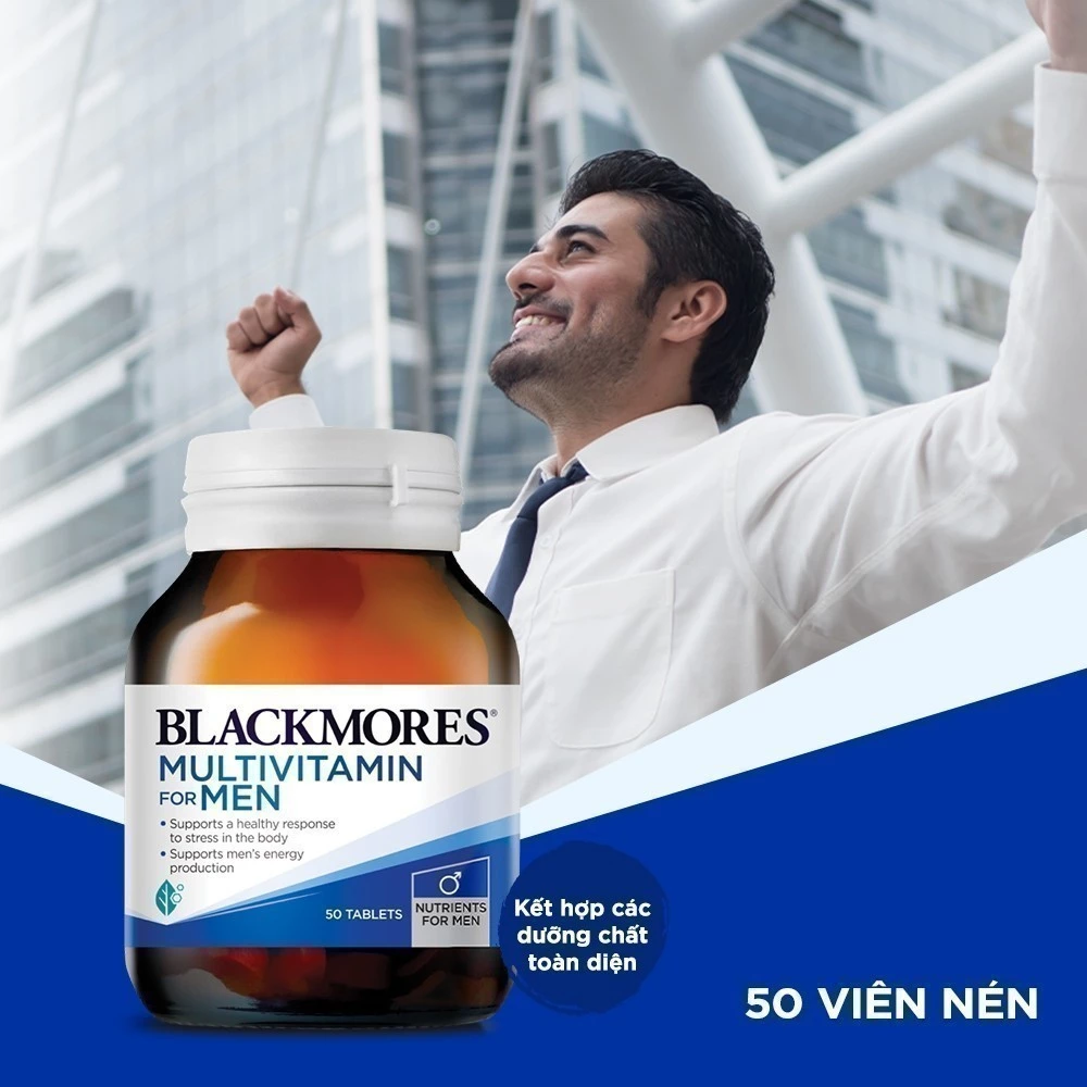 Blackmores Multivitamin For Men 50s, Vitamin tổng hợp Blackmores cho nam, Vitamin Blackmores Multivitamin For Men, Vitamin tổng hợp nam giới Blackmores, Blackmores For Men 50 viên