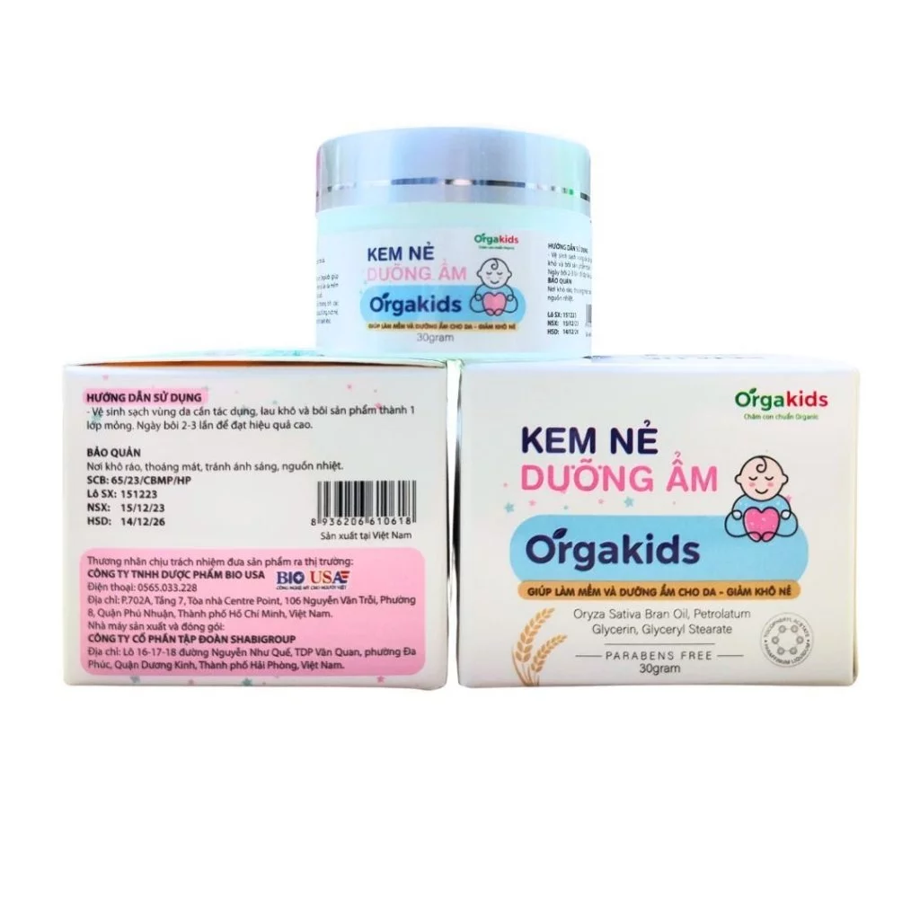Kem nẻ cho bé Orgakids, Kem dưỡng ẩm cho bé, Kem chống nẻ cho bé, Kem dưỡng da trẻ em