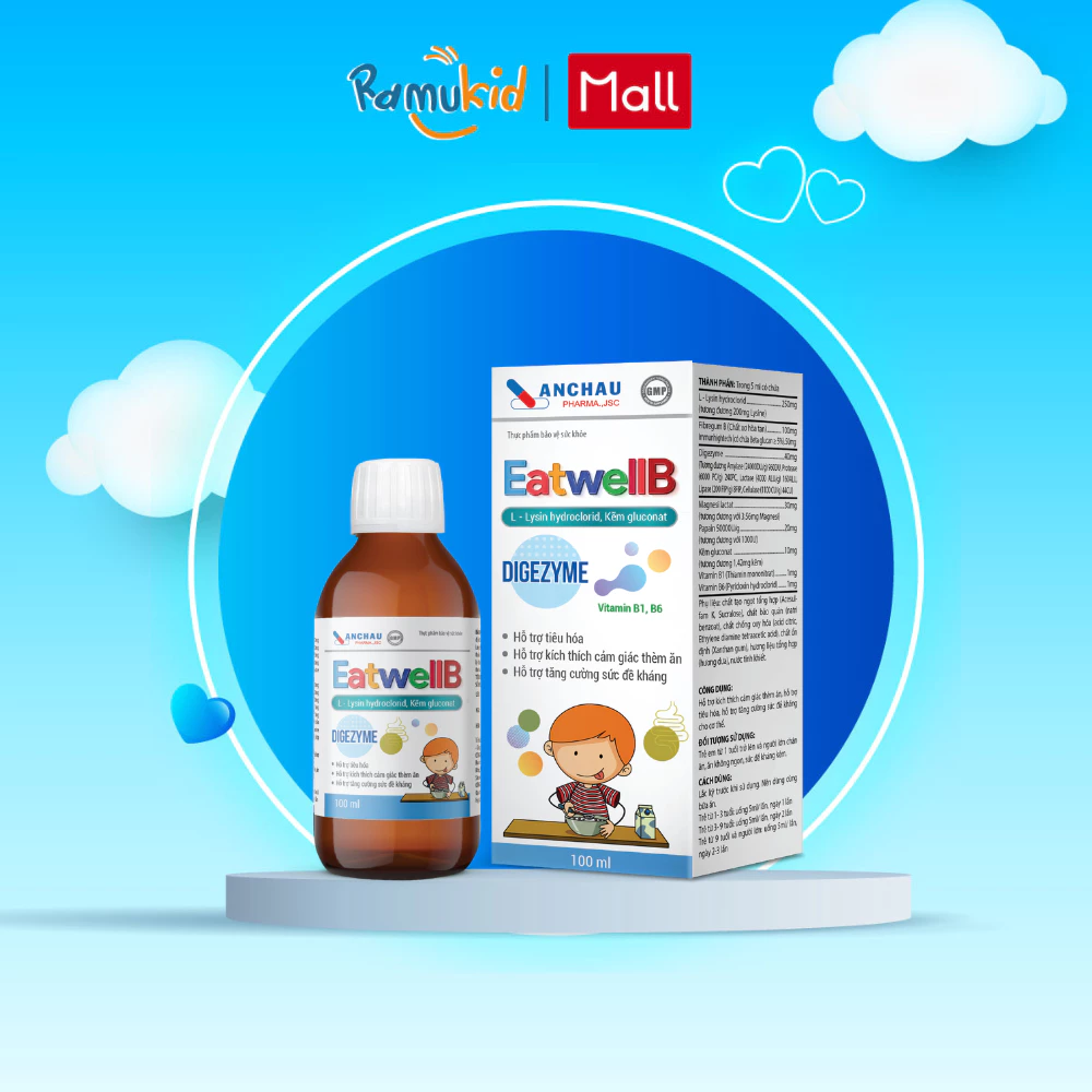 Siro ăn ngon EatwellB, Siro EatwellB 100ml, Siro ăn ngủ ngon EatwellB, EatwellB cho trẻ biếng ăn, Siro hỗ trợ tiêu hóa cho trẻ, Siro tăng sức đề kháng cho trẻ