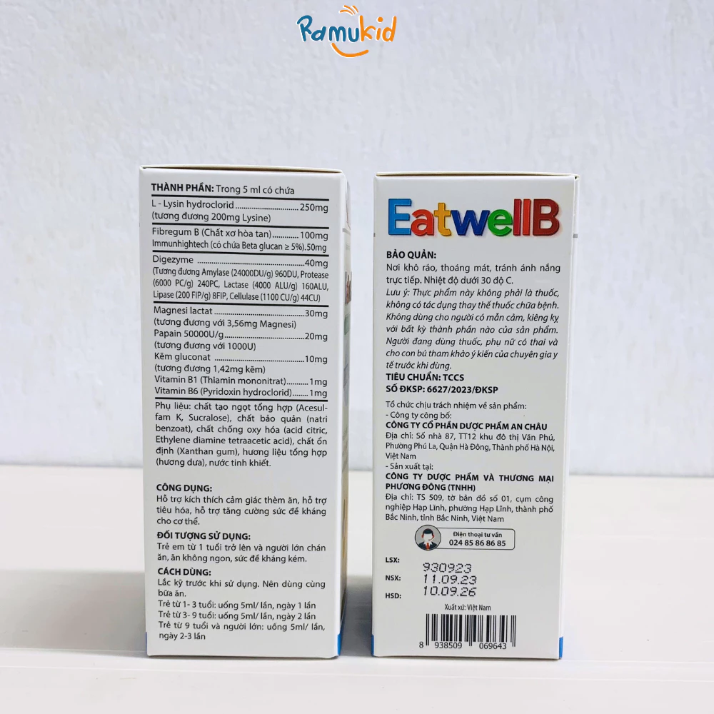 Siro ăn ngon EatwellB, Siro EatwellB 100ml, Siro ăn ngủ ngon EatwellB, EatwellB cho trẻ biếng ăn, Siro hỗ trợ tiêu hóa cho trẻ, Siro tăng sức đề kháng cho trẻ