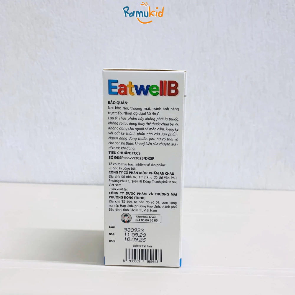 Siro ăn ngon EatwellB, Siro EatwellB 100ml, Siro ăn ngủ ngon EatwellB, EatwellB cho trẻ biếng ăn, Siro hỗ trợ tiêu hóa cho trẻ, Siro tăng sức đề kháng cho trẻ