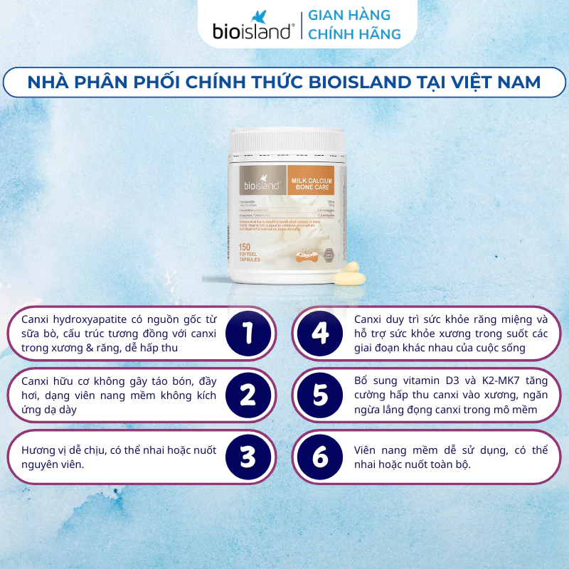Canxi Bio Island 150 viên, Bio Island Calcium, canxi sữa hữu cơ Bio Island, canxi cho mẹ bầu, canxi cho phụ nữ mang thai, canxi sau sinh, canxi tuổi dậy thì, viên uống bổ sung canxi Úc, canxi vitamin D3 K2, thực phẩm bổ sung canxi, hỗ trợ xương chắc khỏe, Bio Island Australia