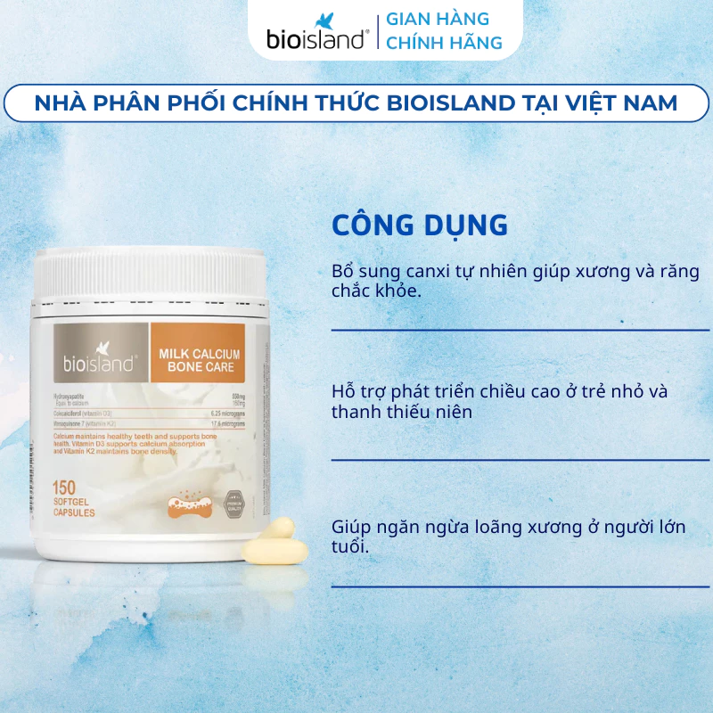 Canxi Bio Island 150 viên, Bio Island Calcium, canxi sữa hữu cơ Bio Island, canxi cho mẹ bầu, canxi cho phụ nữ mang thai, canxi sau sinh, canxi tuổi dậy thì, viên uống bổ sung canxi Úc, canxi vitamin D3 K2, thực phẩm bổ sung canxi, hỗ trợ xương chắc khỏe, Bio Island Australia