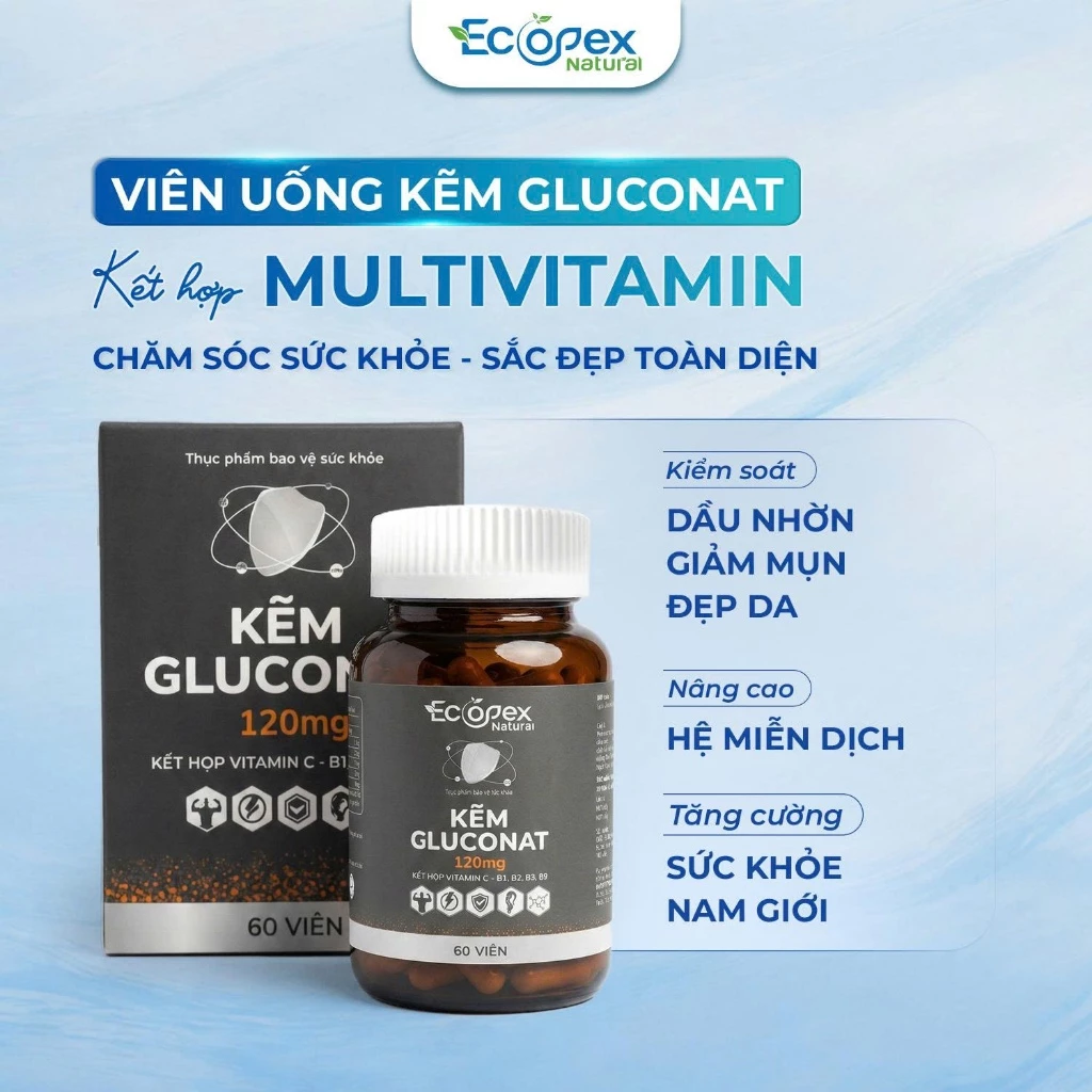 viên uống kẽm cho nam, viên uống kẽm, kẽm gluconat, viên uống kẽm multi vitamin, viên uống bổ sung kẽm