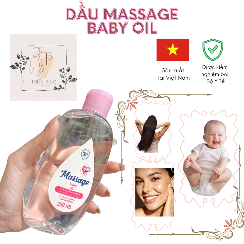dầu massage cho bé, baby oil 200ml, dầu massage trẻ sơ sinh, dầu dưỡng ẩm cho bé, dầu mát xa cho bé