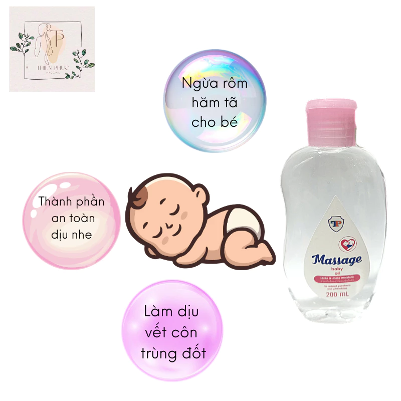 dầu massage cho bé, baby oil 200ml, dầu massage trẻ sơ sinh, dầu dưỡng ẩm cho bé, dầu mát xa cho bé