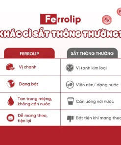 Ferrolip, Ferrolip sắt, Sắt Ferrolip, Ferrolip cho mẹ bầu, Sắt Ferrolip cho bà bầu, sắt dạng bột, sắt không tanh