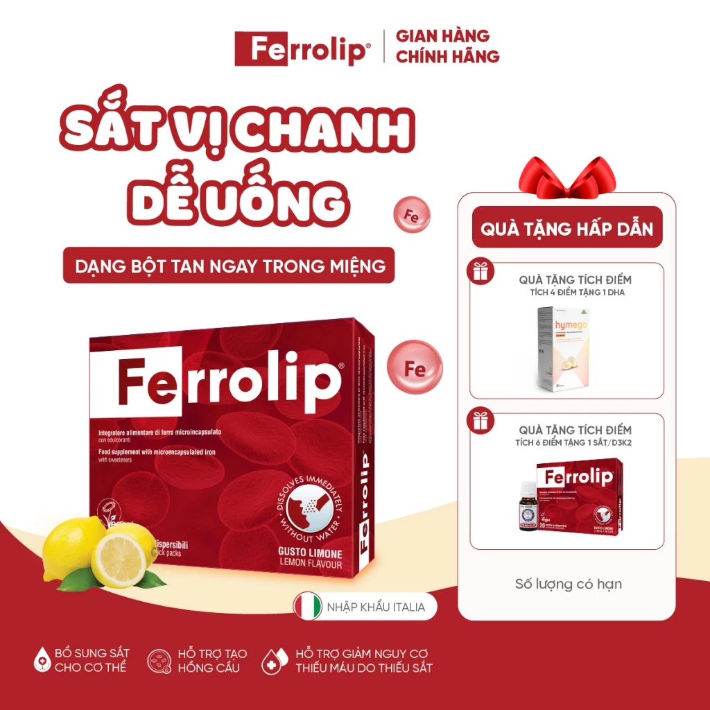 Ferrolip, Ferrolip sắt, Sắt Ferrolip, Ferrolip cho mẹ bầu, Sắt Ferrolip cho bà bầu, sắt dạng bột, sắt không tanh