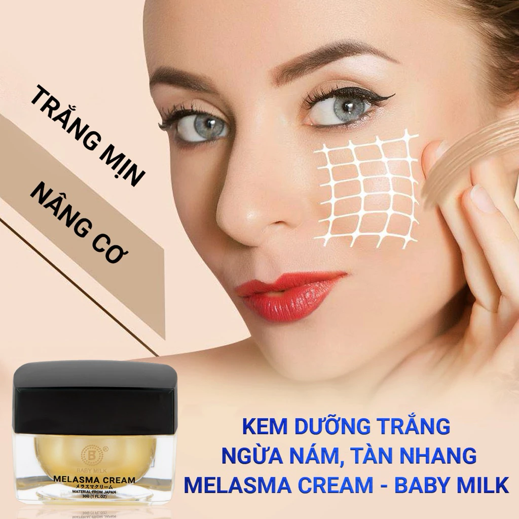 Kem dưỡng trắng Baby Milk, Kem trị nám Baby Milk, Kem dưỡng Melasma Cream, Kem dưỡng trắng da Baby Milk 30g, Kem dưỡng mờ nám Baby Milk, dưỡng trắng da, làm sáng da, hỗ trợ mờ nám, giảm đốm nâu